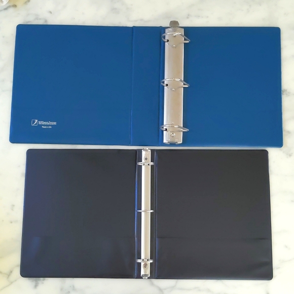 WilsonJones Blue 2.5" 3 Ring & Black 1.5" 3 Ring Binder, 2 Interior Pockets,2pcs - Picture 3 of 3